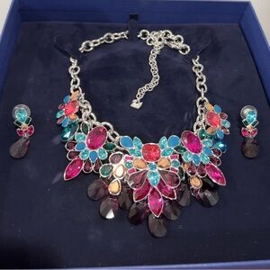 Authentic Swarovski multicolor necklace and earrings